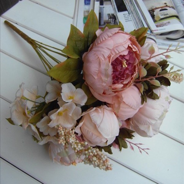 1x strauà elegant künstlich silk pfingstrose blumen für hochzeit ...