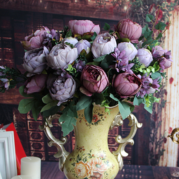 Artificial Peony Silk Floral Flowers Bridal Hydrangea Decor Flower