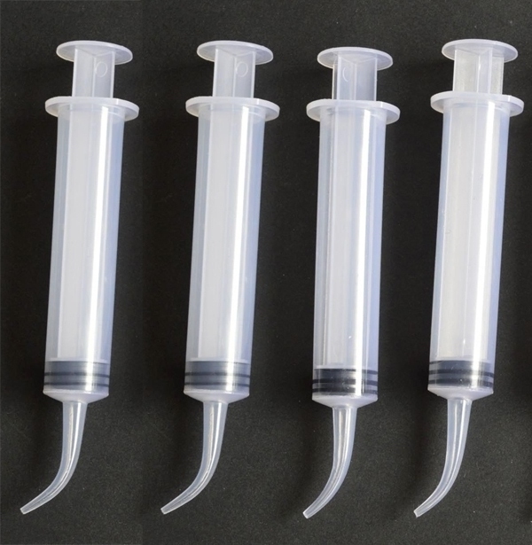 4pcs Monoject Type 12cc 12ml Utility Irrigation Syringes Curved Tip