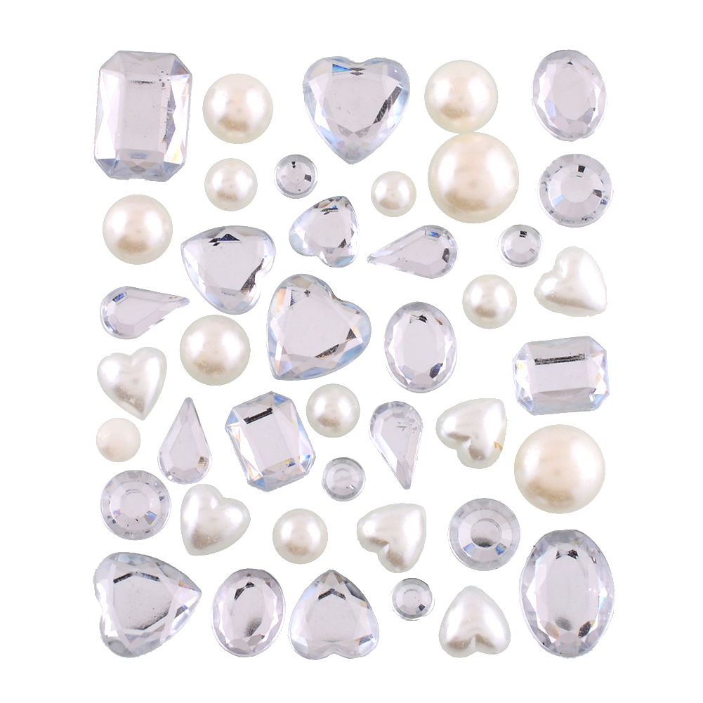 DIY Shiny Pretty SelfAdhesive Rhinestones & Pearls Stick On Sticker