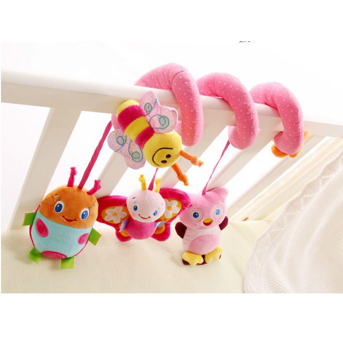Baby Cot Spiral Activity Hanging Decoration Butterfly Stroller Toys for