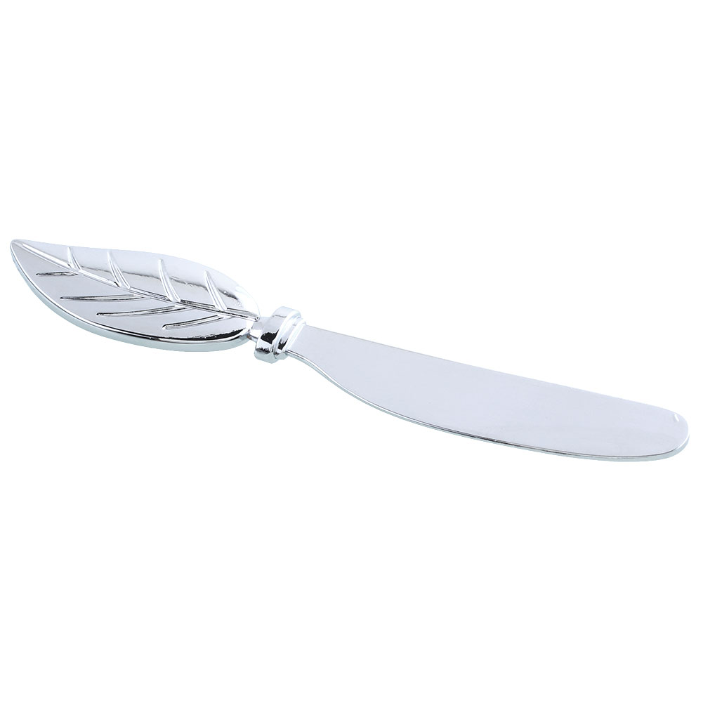 leaf shape handle knife master butter silver plate steel silver