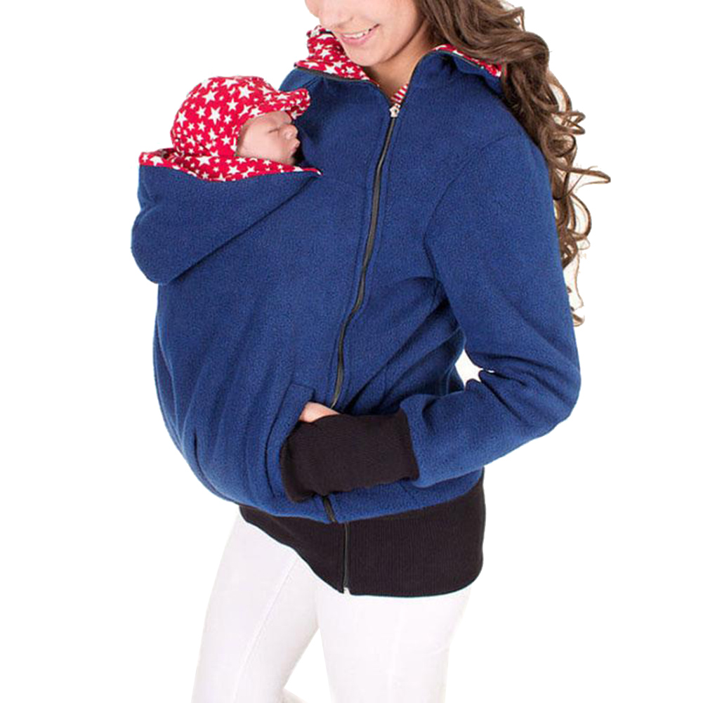 Maternity Polar warm fleece Hoodie Jumper Pullover Babywearing BABY
