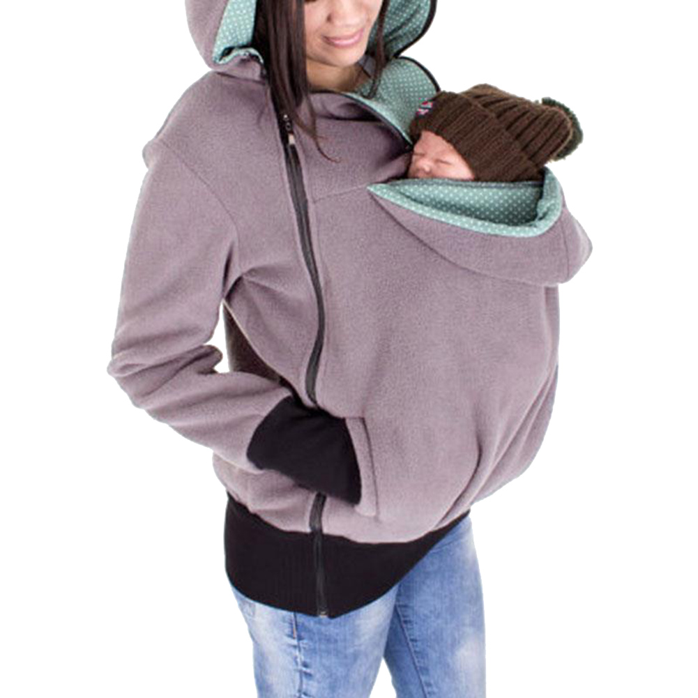 Maternity Polar warm fleece Hoodie Jumper Pullover Babywearing BABY