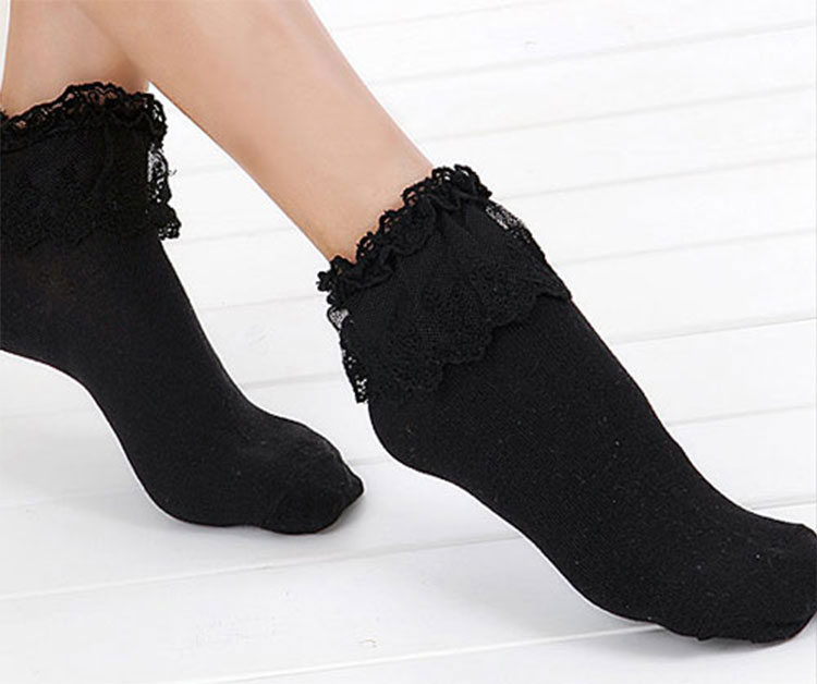 Hot Vintage Lace Frilly Ankle Socks Ladies Princess Girl 5 Colors White ...
